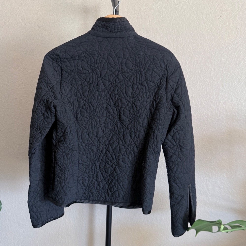 Chloe Noir Black Quilted Cotton Asymmetric Button High Neck Jacket T40 France - Picture 2 of 7